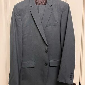 Michael Kors Blue Grey Suit 42L, 34x31 altered pants